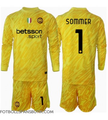 Inter Milan Yann Sommer #1 Målvakt Replika Bortatröja Barn 2024-25 Långärmad (+ Korta byxor)